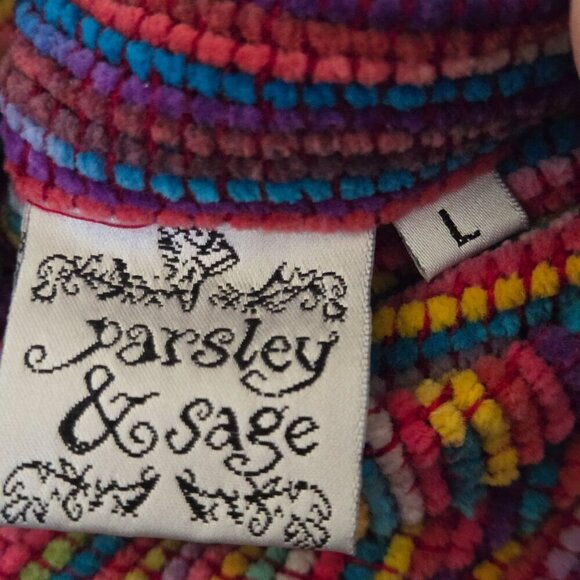 Parsley & Sage Unique Reversible Colorful/ Chambray Button Closure Jacket Size L - Picture 6 of 7